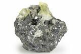 Glassy Yellow Anglesite Crystals on Galena - Morocco #251496-1